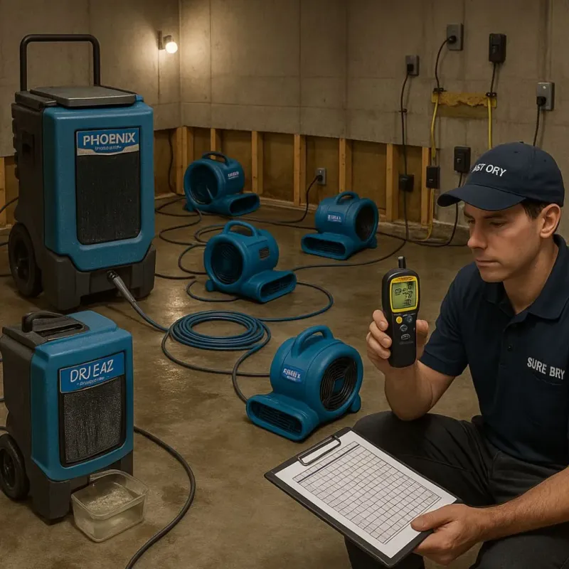 Structural Drying and Dehumidification process in Robstown, TX